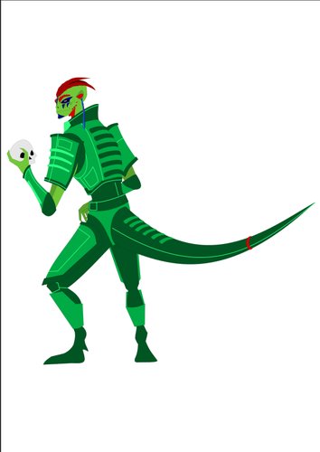 Alien Cartoon Reptile Character Clipart