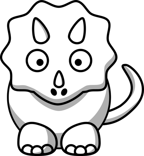 White Cartoon Triceratops Clipart