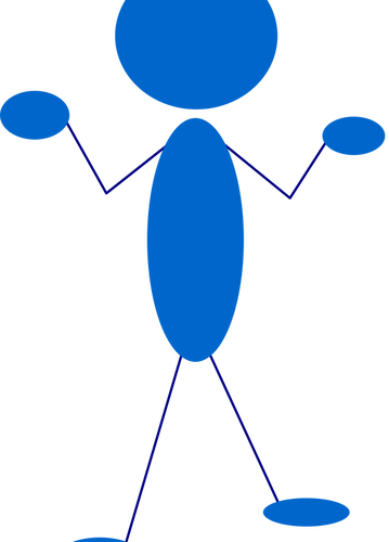 Of Blue Stick Man Questioning Clipart