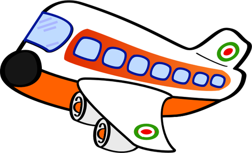 Cartoon Image Of An Aircraft With Four Engines Clipart