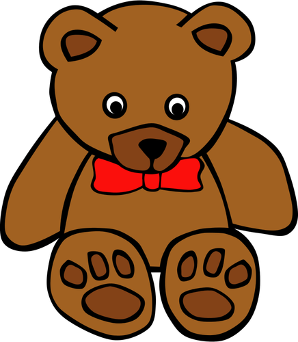 Simple Teddy Bear With Bow Tie Clipart