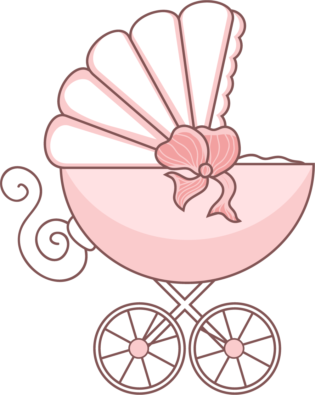 Baby Cartoon Stroller PNG Download Free Clipart