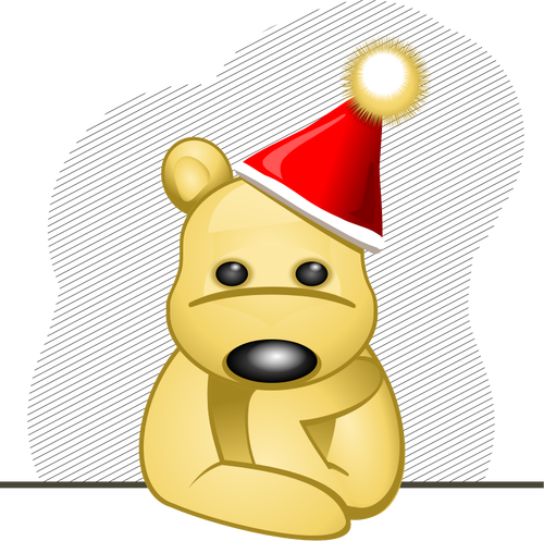 Of Sad Teddy Bear With Red Hat Clipart