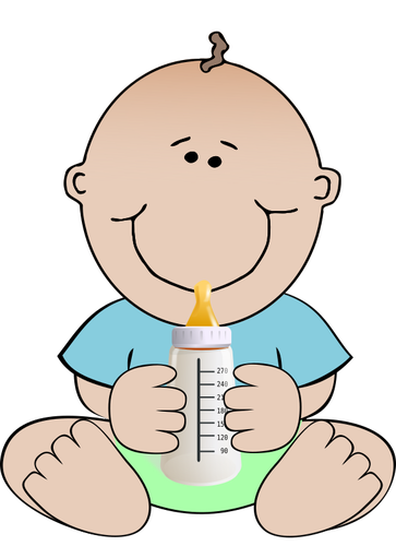 Baby And A Bottle Clipart