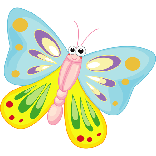 Smiling Cartoon Butterfly Clipart