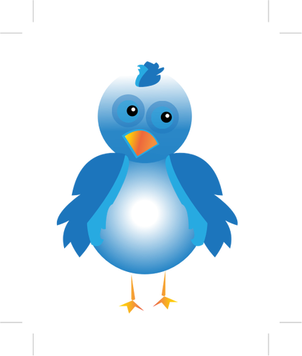 Cartoon Style Blue Bird Created Image Clipart