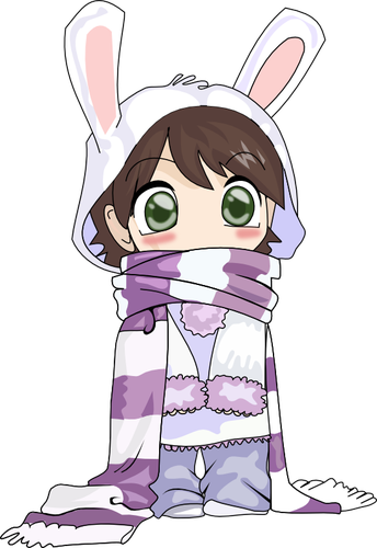 Usagi Child In Winter Clothes Clipart