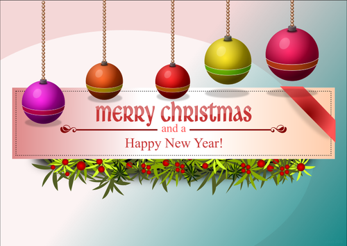 Color Image Of Merry Christmas Card Design Clipart