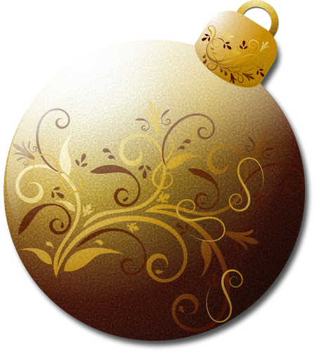 Christmas Tree Ornament In Gold Clipart