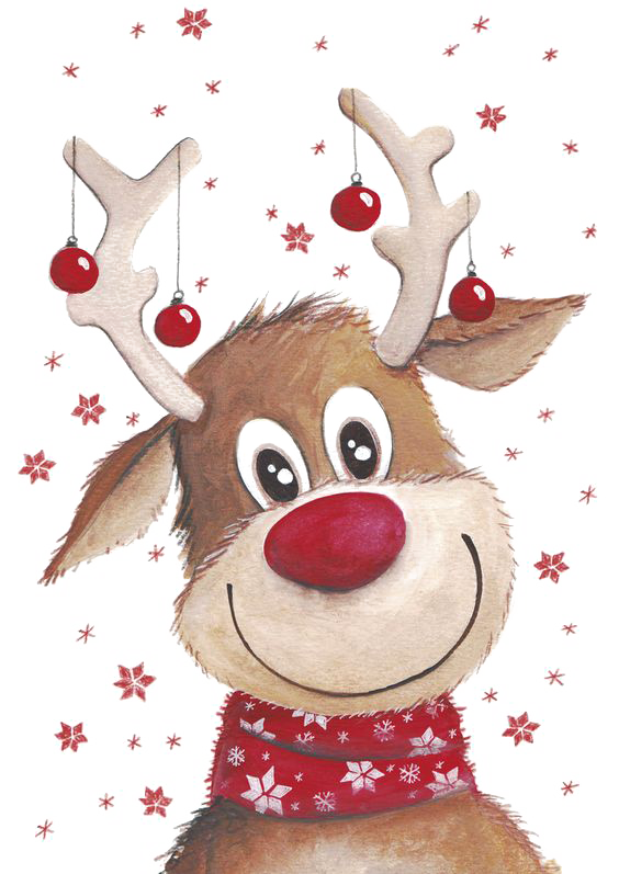 Rudolph Deer Reindeer Claus'S Santa Christmas Clipart