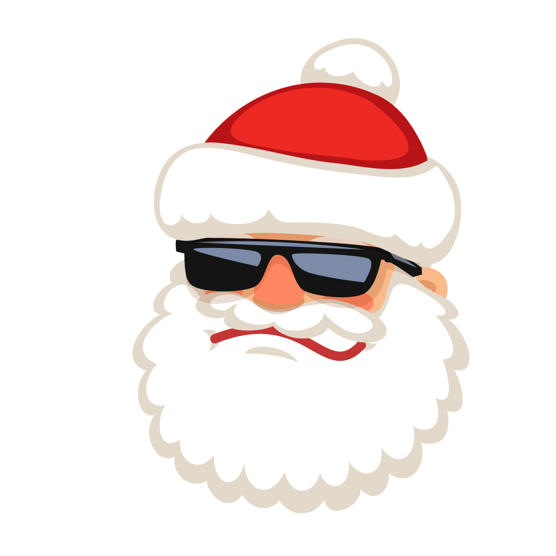 Wearing Sunglasses Claus Reindeer Vector Santa Clipart