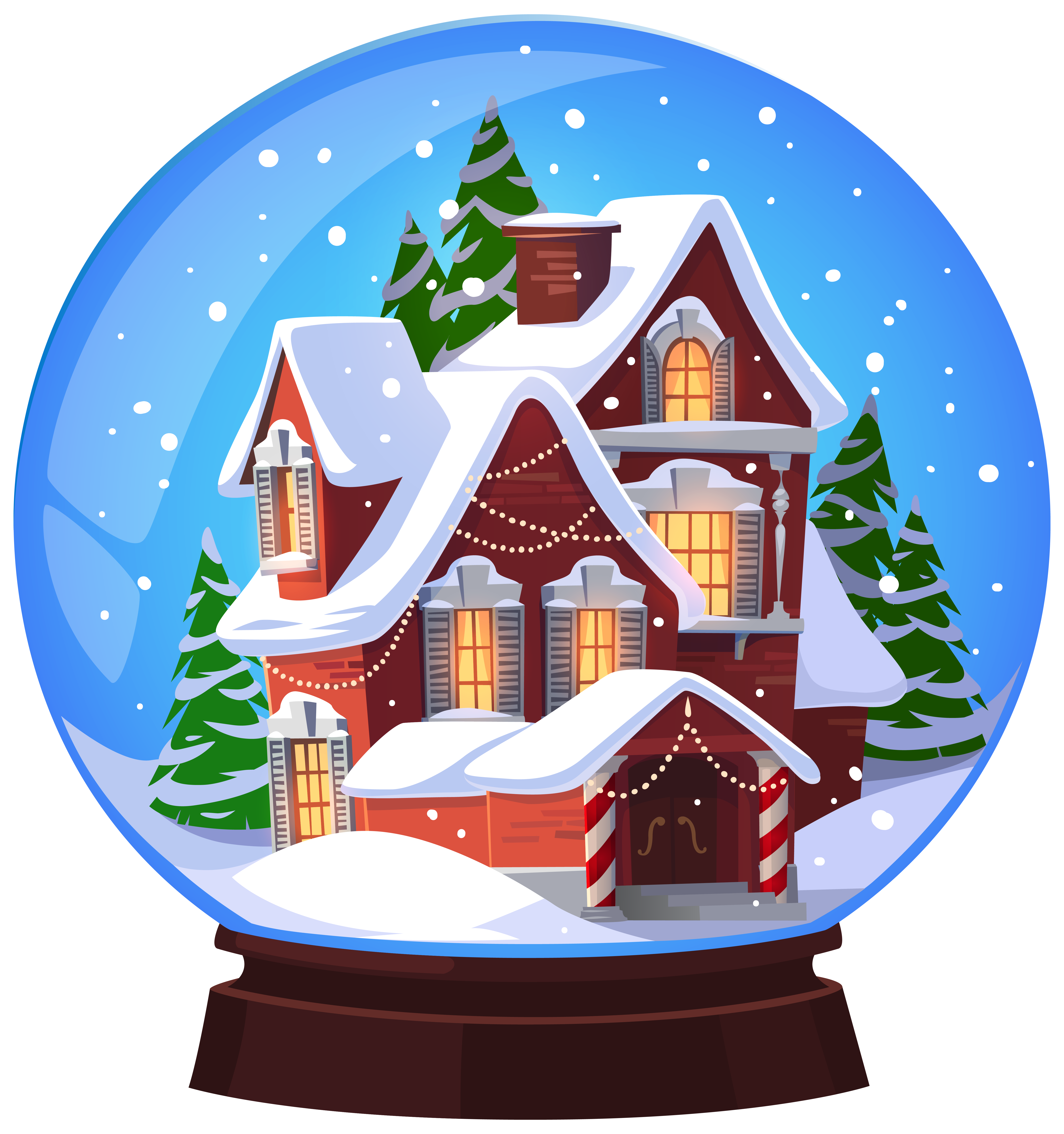 House Globe Claus Snow Transparent Santa Snowglobe Clipart
