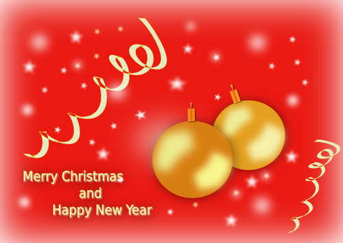 Merry Christmas And Happy New Year Greeting Card Clipart