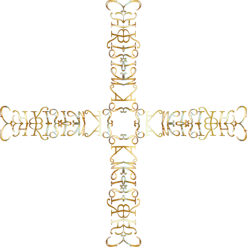 Christmas Cross Made Of Gold Clipart
