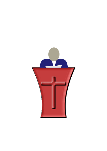 Pope Standing On A Church Pedestal Clipart