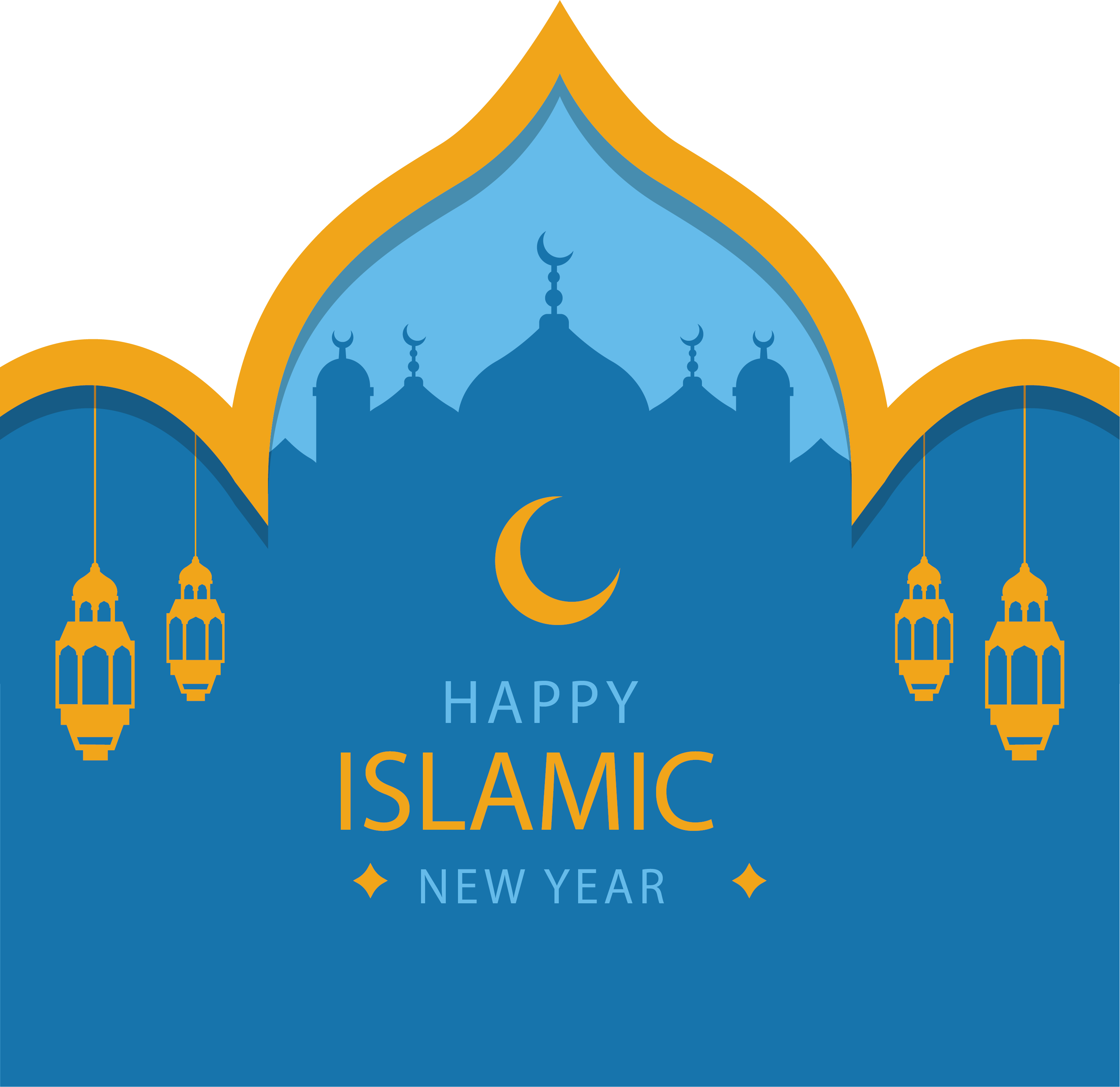 Blue Al-Fitr Church Year'S Islamic Eid Year Clipart