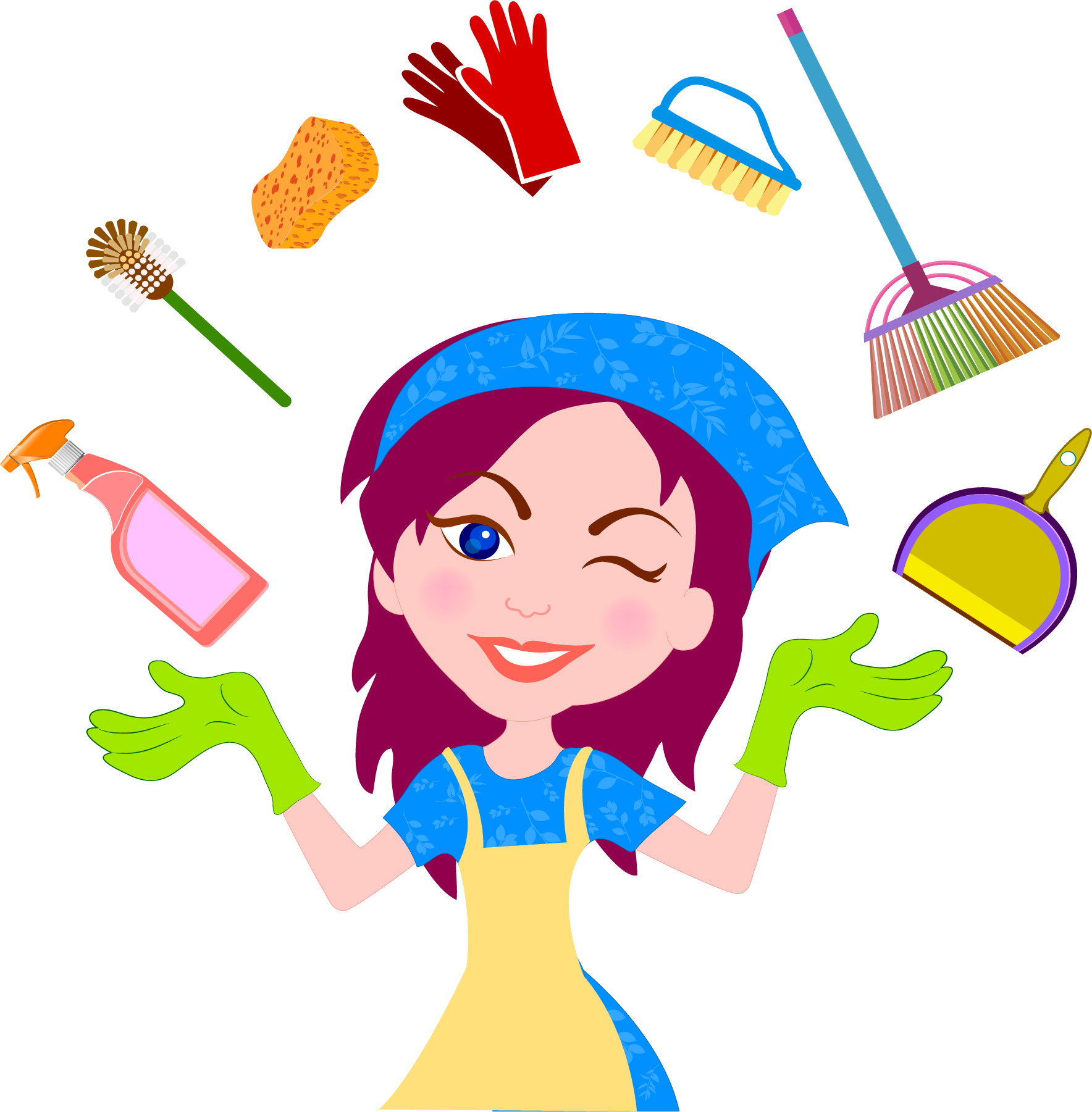 Download Cleaner Housekeeping Service House Maid Cleaning Clean Clipart PNG Free FreePngClipart