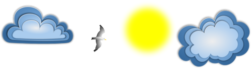 Seagull Sun And Clouds Clipart