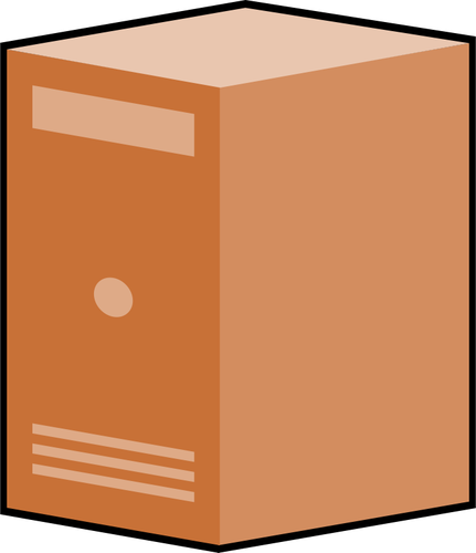 Brown Computer Box Clipart
