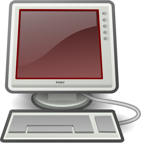 Pony Red Desktop Computer Clipart