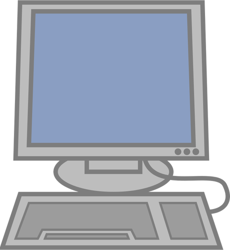Computer With Keyboard Clipart