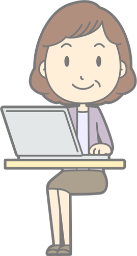 Female Computer User Clipart