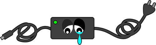 Computer Charger Crying Eyes Clipart