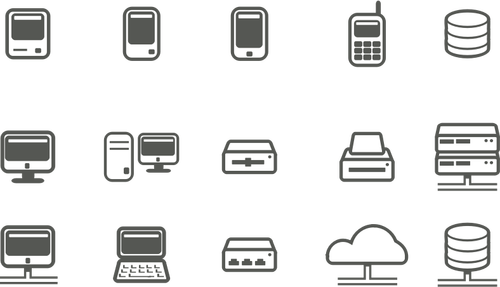 Computer & Network Icons Selection Clipart