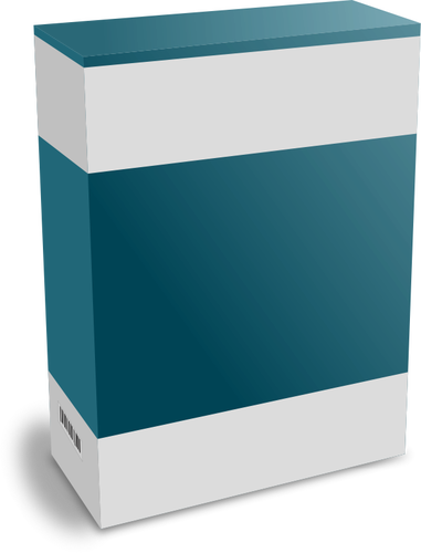 Of Dark Green Software Packaging Box Clipart