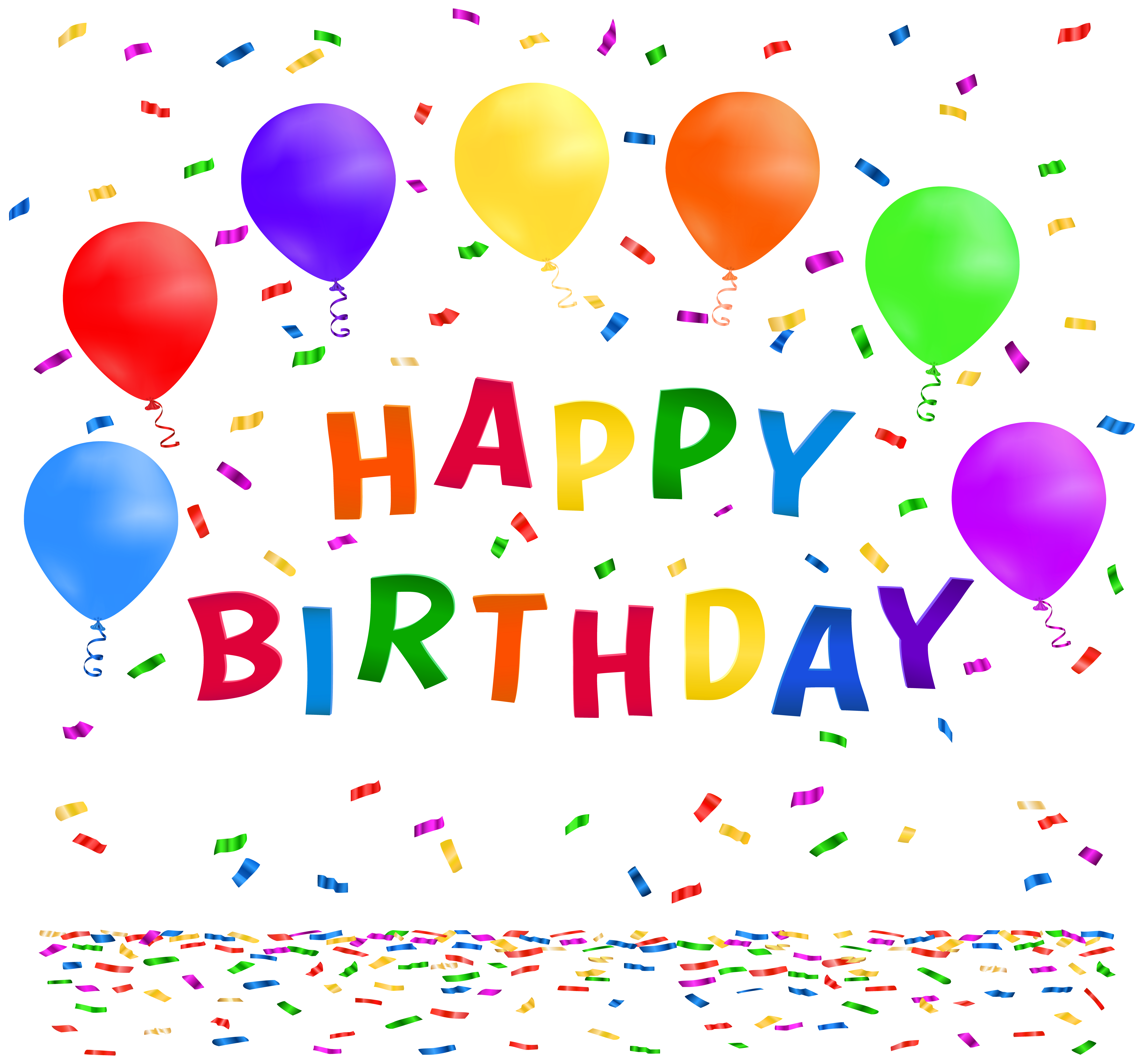 Happy Birthday With Confetti Image Hd Photos Clipart