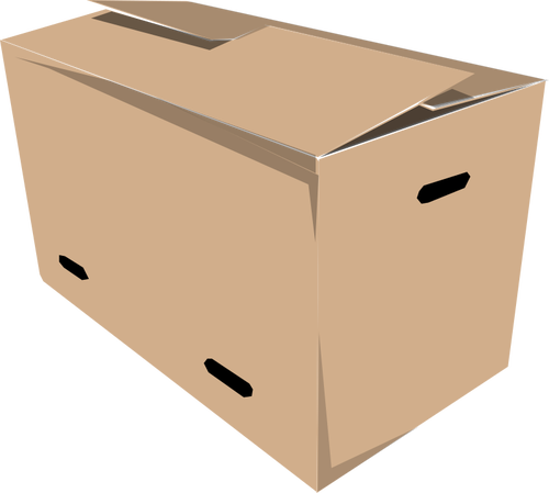 Of Closed Carrying Cardboard Box Clipart