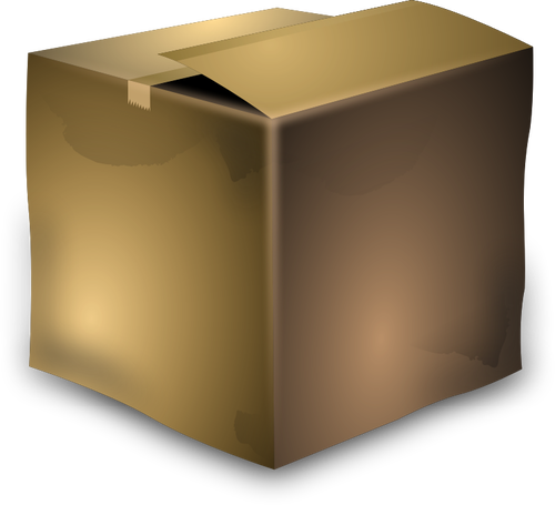 Of Used Brown Cardboard Box Clipart