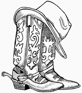 Cowboy Boots And Cowboy Hat Drawing Hd Clipart