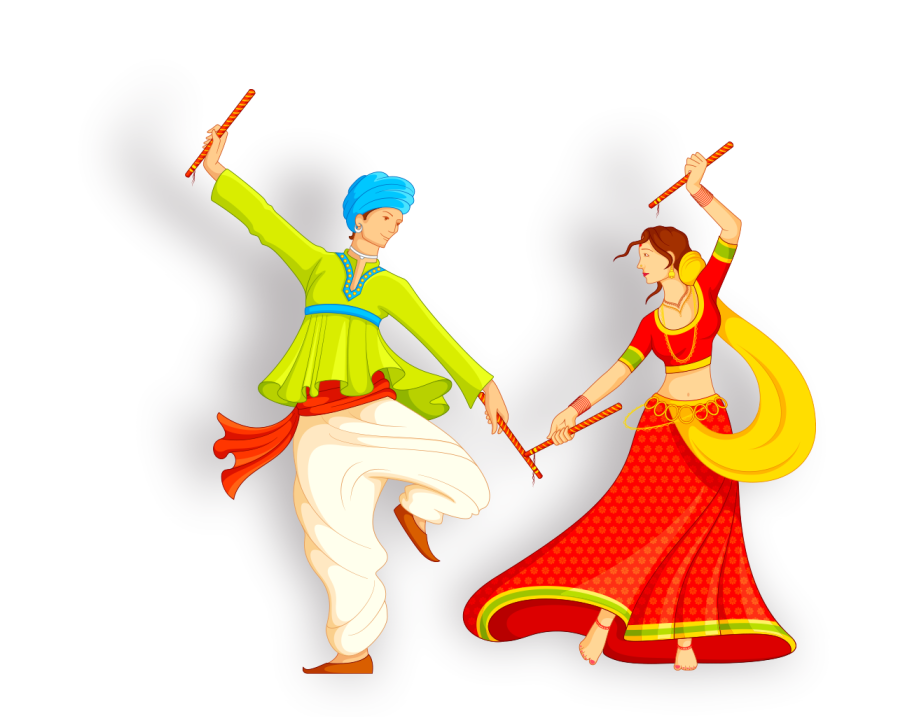 Dance Dandiya Invitation Bridegroom Wedding Raas Garba Clipart