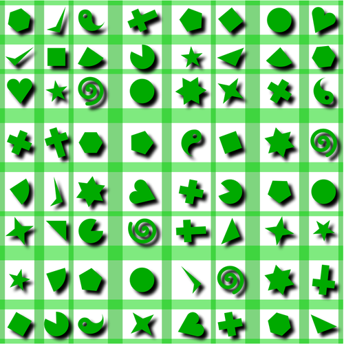 Shapes Pattern In Green Color Clipart