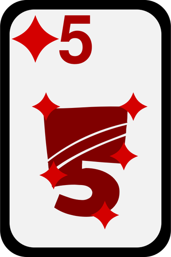 Five Of Diamonds Funky Playing Card Clipart