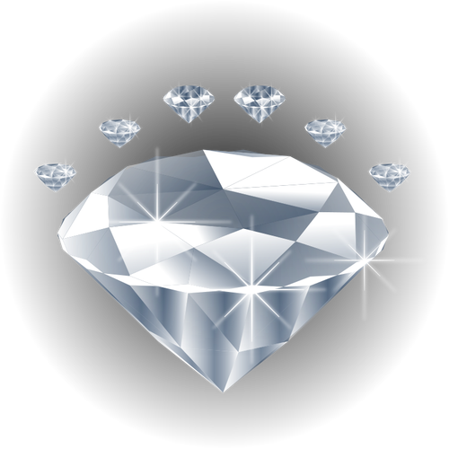Diamond Stone Surrounded By Diamonds Clipart