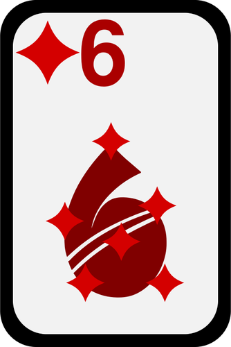Six Of Diamonds Funky Playing Card Clipart