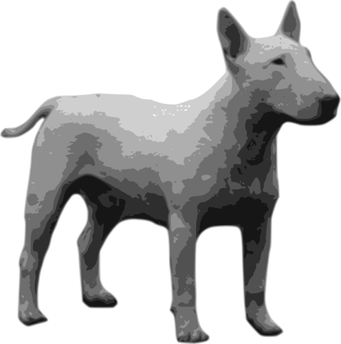 Grayscale Bull Terrier Clipart