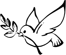 Dove Peace Black White Line Art Christmas Clipart