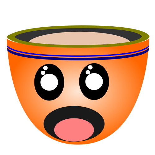 Of Scared Man Face Cup Clipart