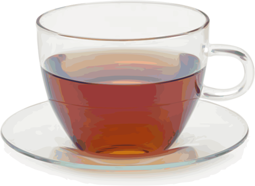 Glass Teacup With Saucer Clipart