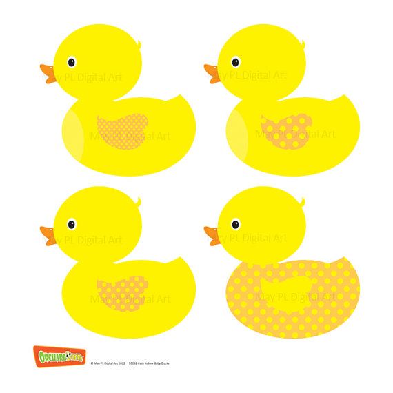 Rubber Duck Ducky Duckie Baby Shower Yellow Clipart