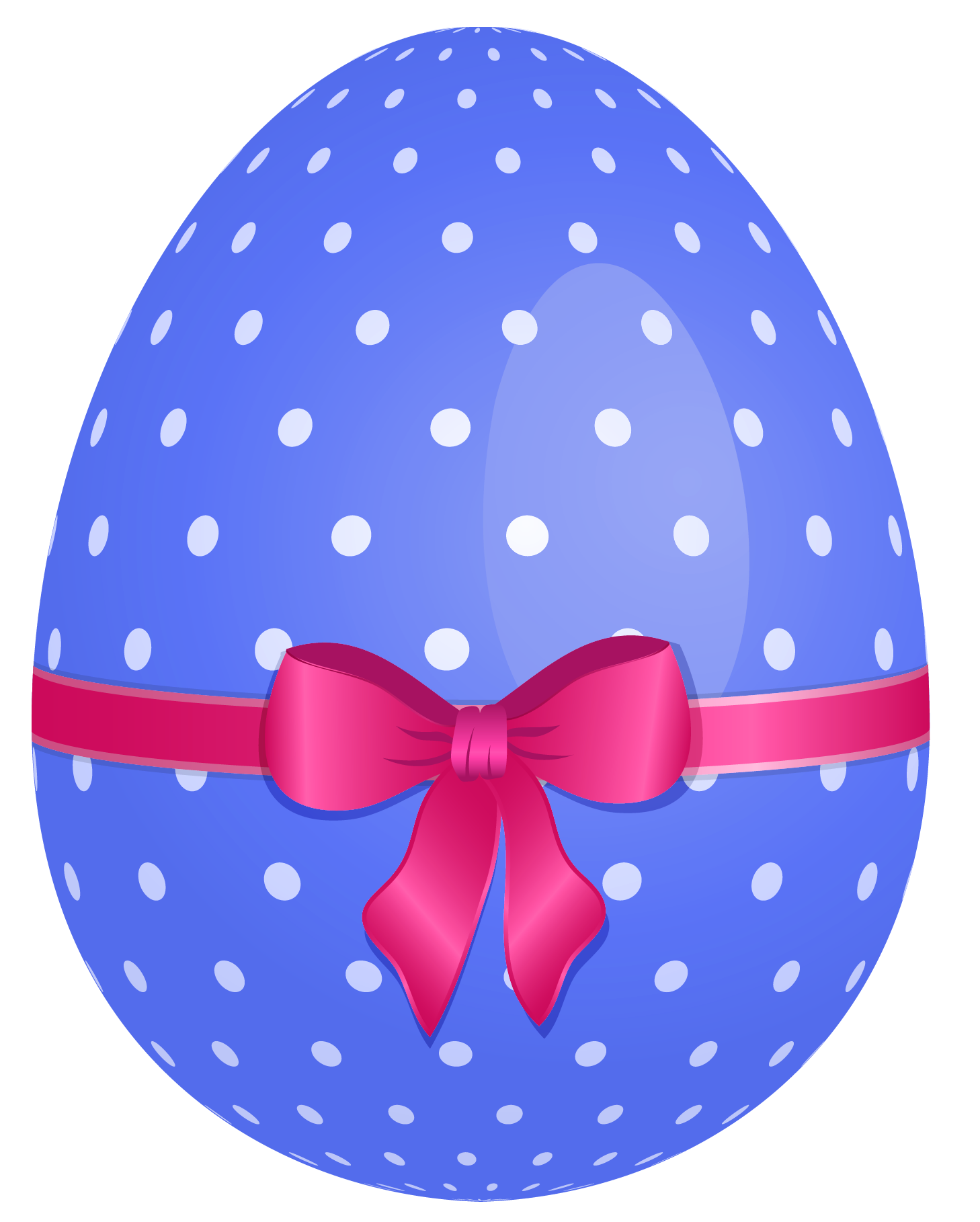 Blue Pink Dotted With Easter Bow Egg Clipart