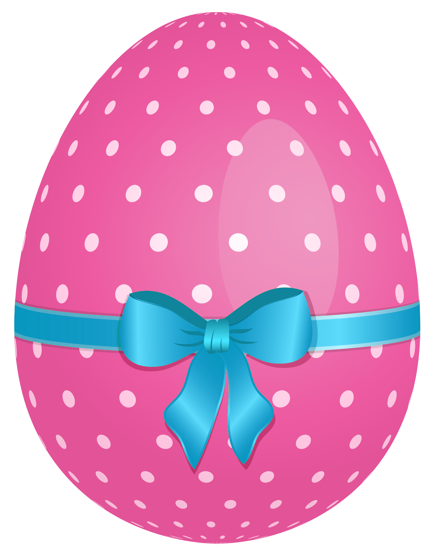 Pink Blue Dotted With Bow Egg Bunny Clipart