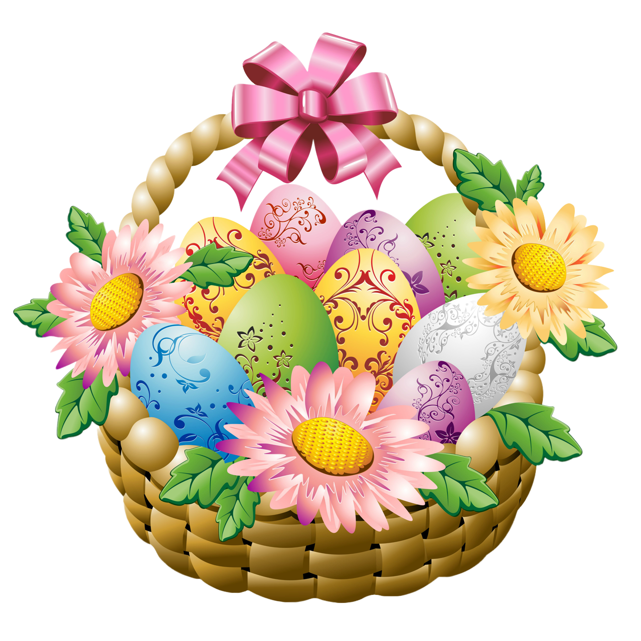 And Picture With Egg Eggs In Basket Clipart