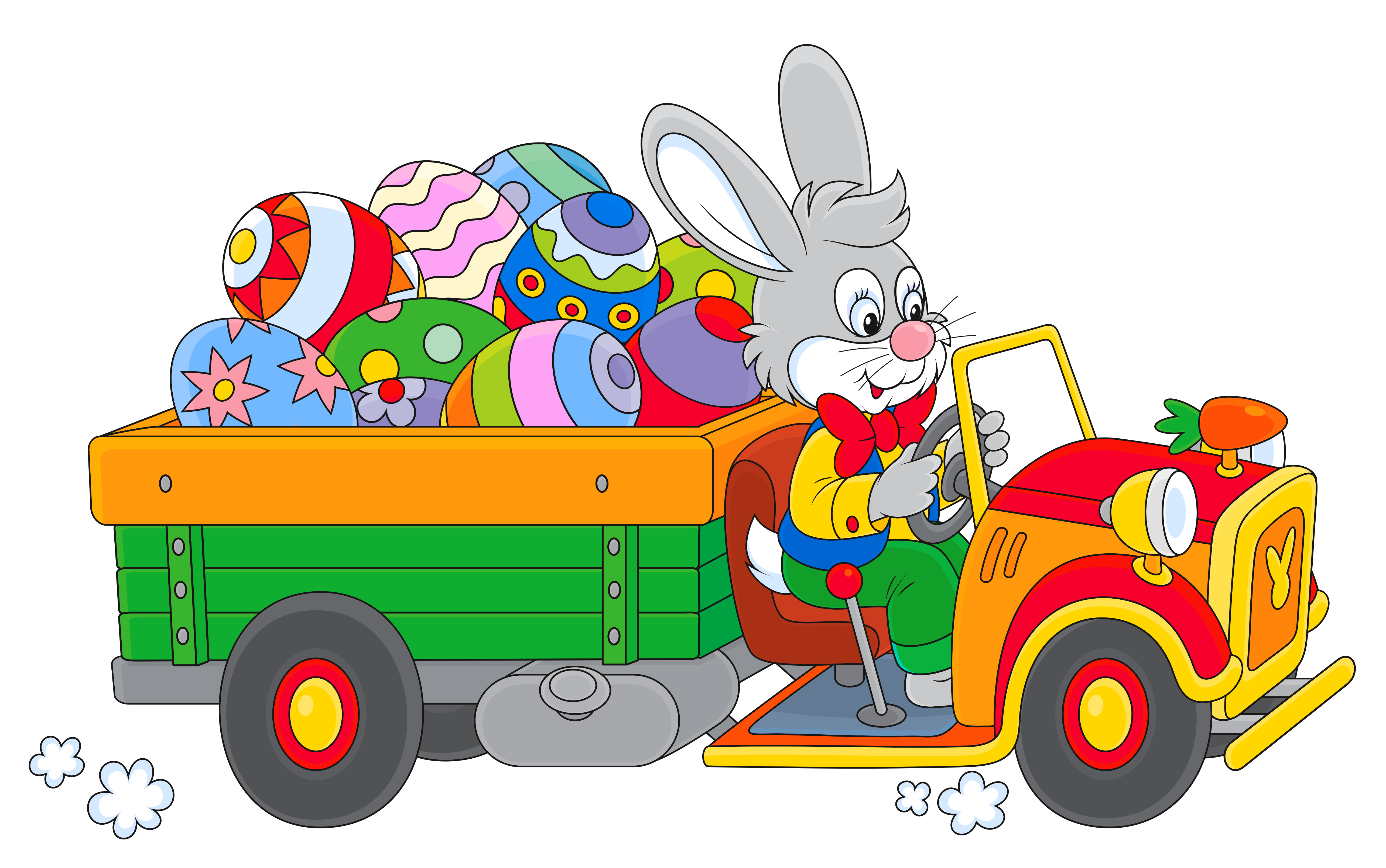 Egg Truck Decorating With Bunny Easter Clipart