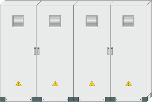 Electrical Closets With Warning Signs On Them Clipart