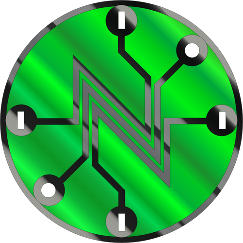 Shiny Green Electric Circuit Symbol Clipart