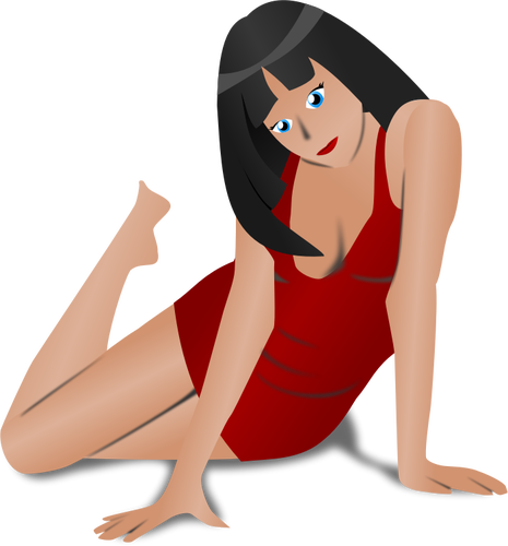 Lady In Red Clipart